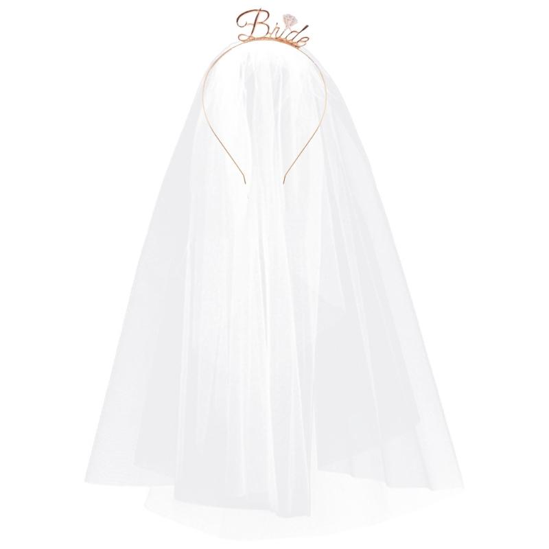 

Wedding Party Bride Tiaras Veil with Crystal Headband Double Layer Bride Veil Elegant Short Bridal Veil Hair Accessories 1