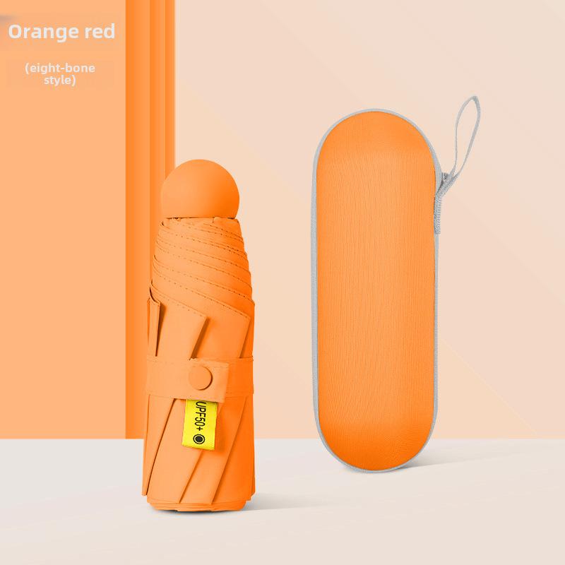 Portable Women's Sun Protection Umbrella - Mini Black Capsule Design