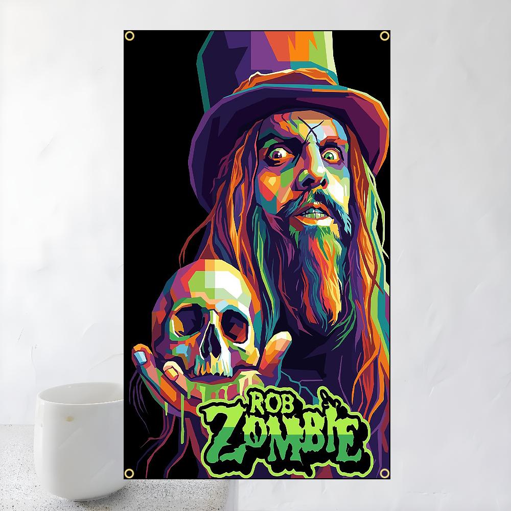 Jmg Household Supplies 60X90cm 90X150cm Singer R-Rob Zombies Band Flag Polyester Digital Printing Banner For Bedroom Wall Art Out Door Tapestry
