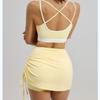 New Summer Wrinkled Sports Skirt Female Anti Exposure High Waisted Running Fake Two Piece Short Yoga Shorts for Women