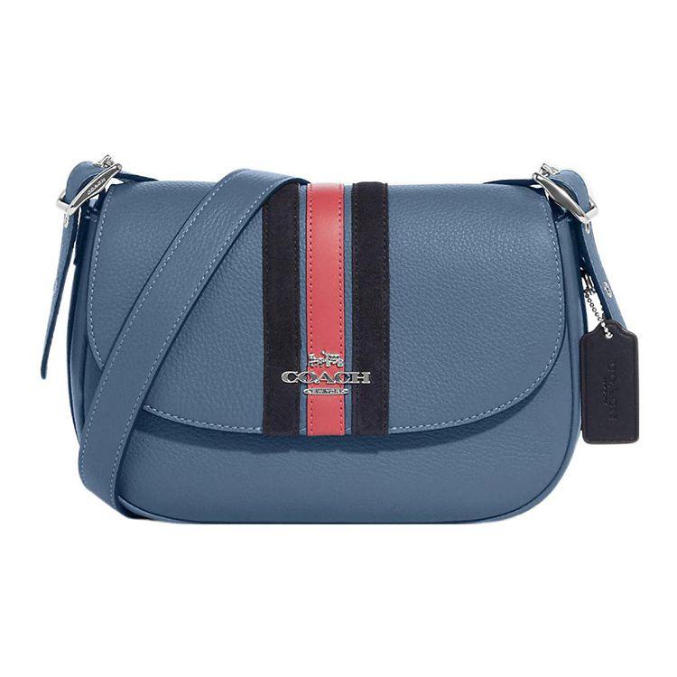 Coach Macie 23 Snap Closure Saddle Bag With Multiple Interior Pockets Women Shoulder Bag Indigo CB897-SVUOI Basic Set (Bag+Dust Bag)