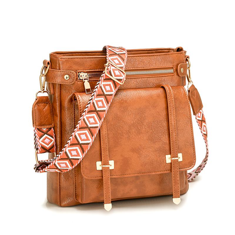 Women's Shoulder Bag Large Capacity Multi-Pocket Bucket Bag Commuter Crossbody Bag