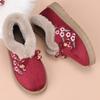Winter Women's Thickened Warm Casual Shoes Flat Embroidered Cotton Boots