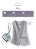 Gray Women's Petite Sleeveless Suit Vest - New Outerwear Top