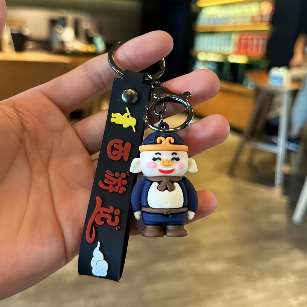 Cartoon Journey To The West Keychain Student School Bag Pendant Doll Machine Blind Box Doll Street Stall Small Gift