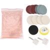 Glass Polishing Kit, Glass and Windshield Polishing DIY Kit, Sanding Paper Scratch Removal Set Ceric Dioxide Abrasive Discs Polish Pad Felt
