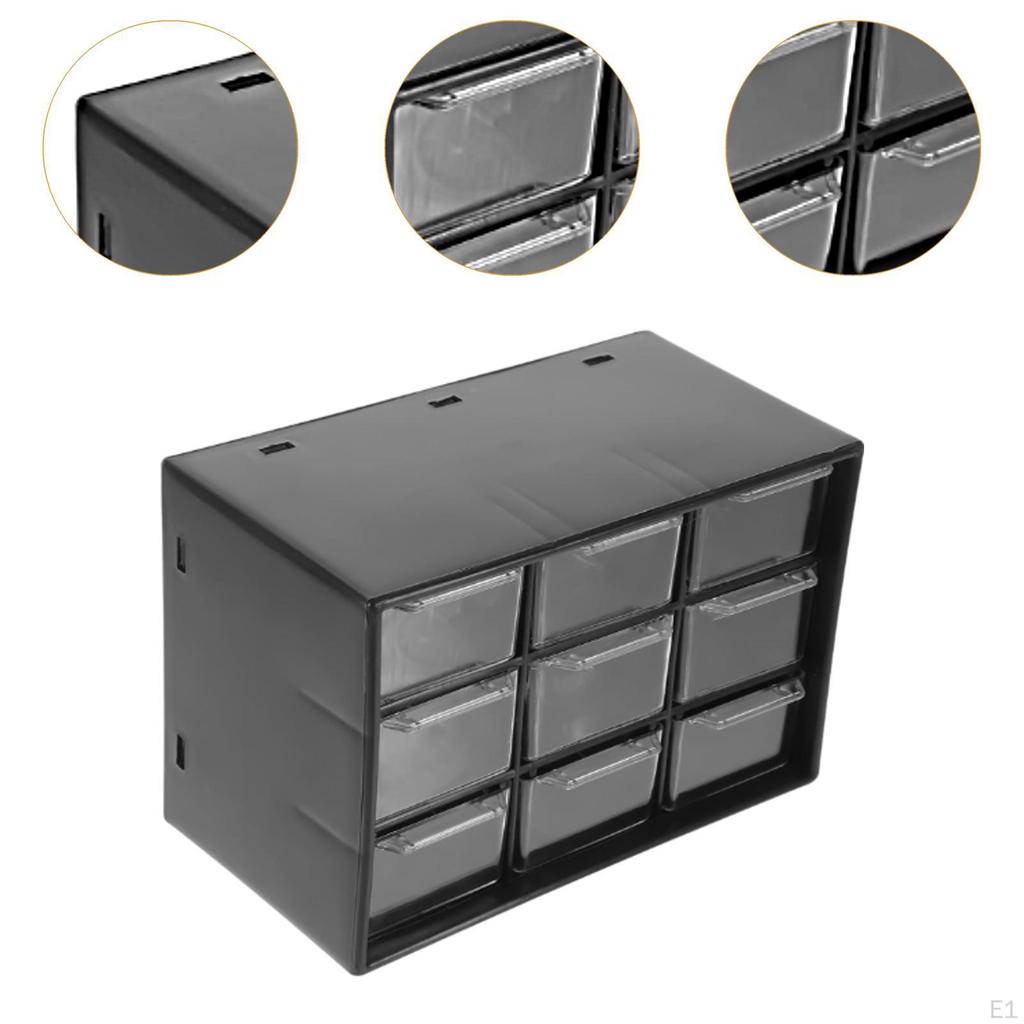 Craft Drawer Cabinet with 9 Storage Compartments for Desk Organization