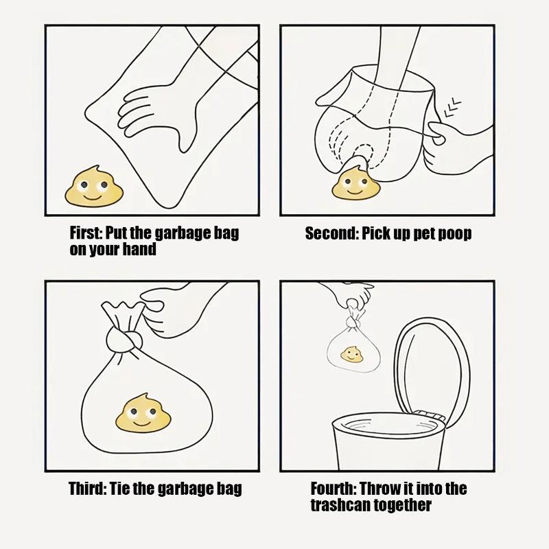 5 Stück dicke Haustierkotbeutel, Auslaufsichere Polyethylen-Müllbeutel mit einzigartigen Mustern, Geeignete Farben für Hunde Katzen, Mehrzweck-Reinigungstaschen