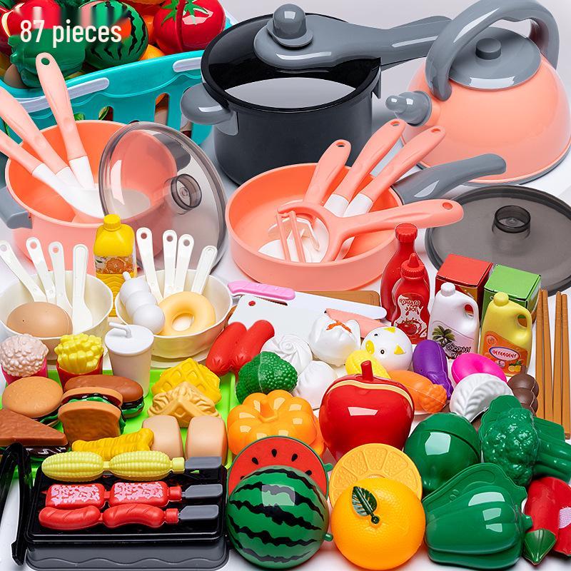 Cross-Border Pretend Kitchen Playset: Educational Toy for Girls Ages 3-6, Includes Fruit Cutting Set