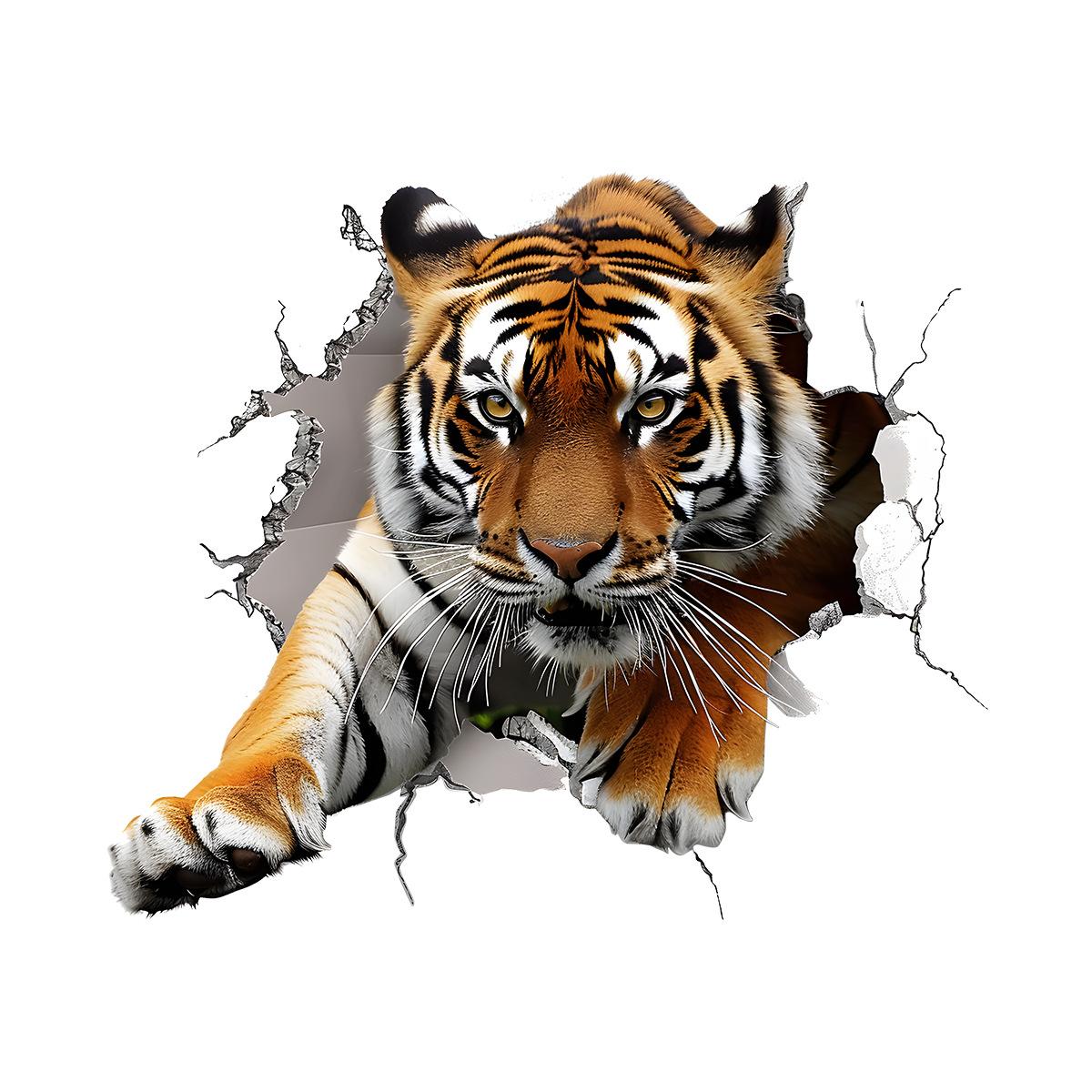 

Наклейка на стену Тигр для детской комнаты, украшение стены детского сада, наклейка, животная тематика, декор для детской 45x60cm разноцветный