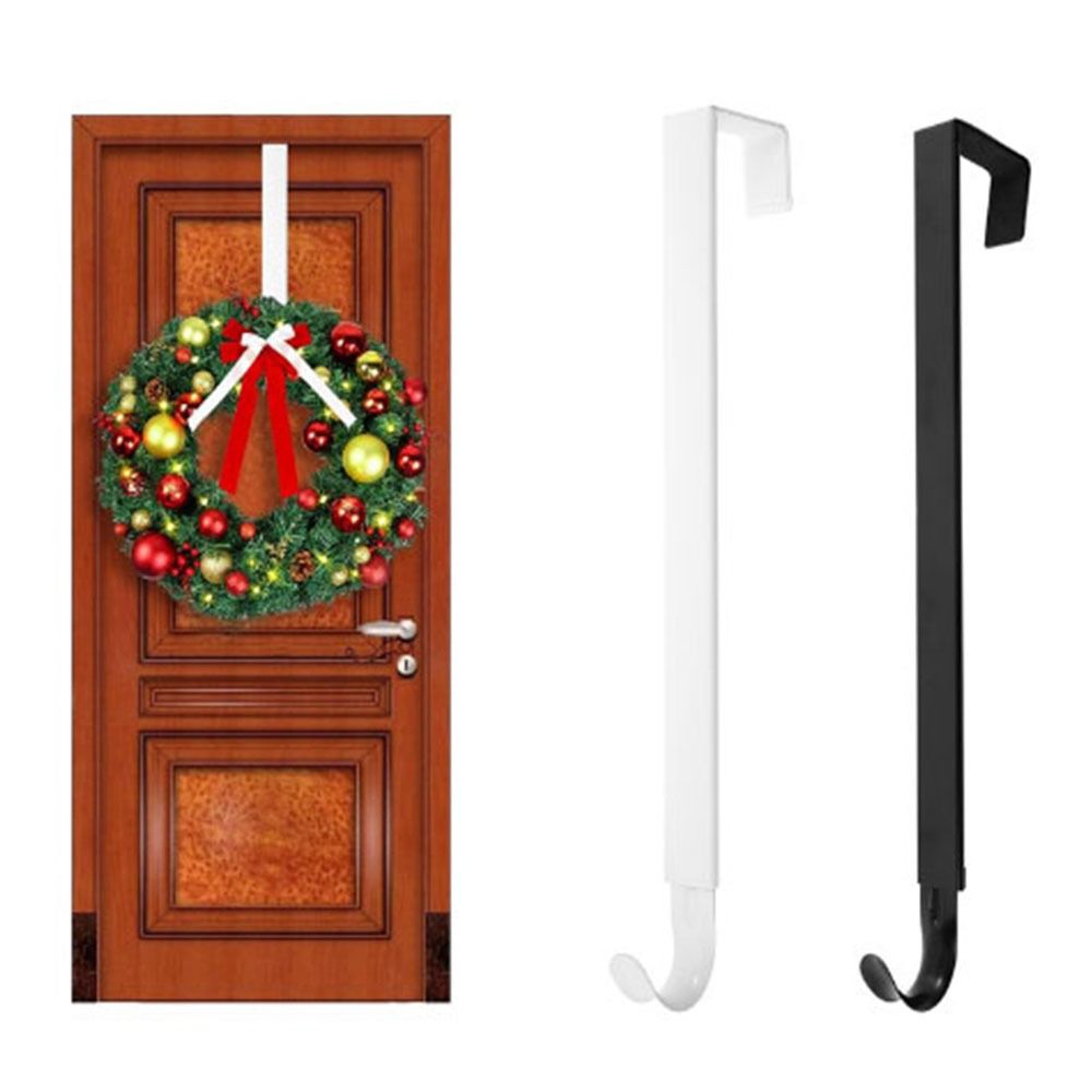 Black/White Wreath Hook Metal Wreath Door Hanger Adjustable Garland Hanger  Over the Door