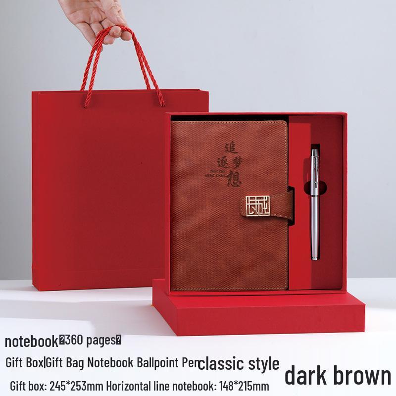 A5 Custom Logo Thickened Business Notebook Gift Set with Diary