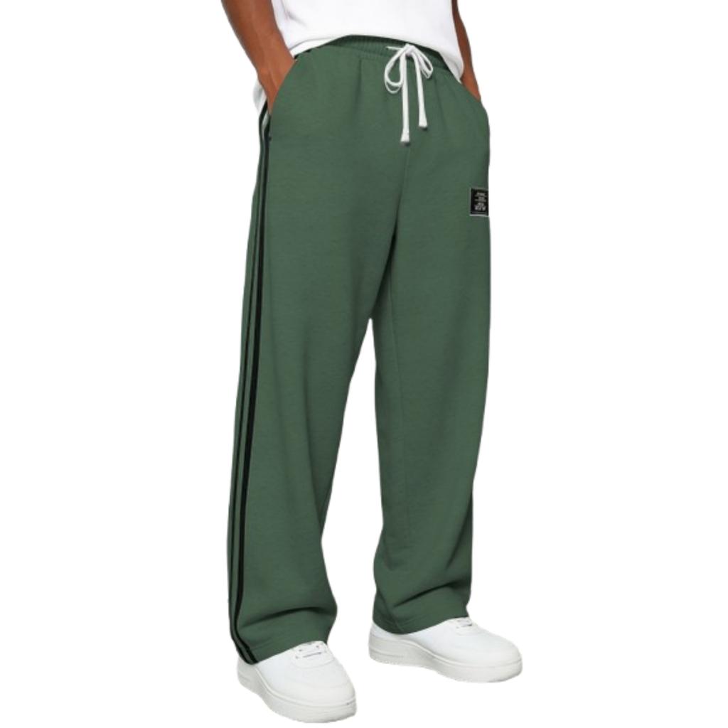 Men's Loose Drape Straight Sweatpants Wide,leg Athleisure Trousers