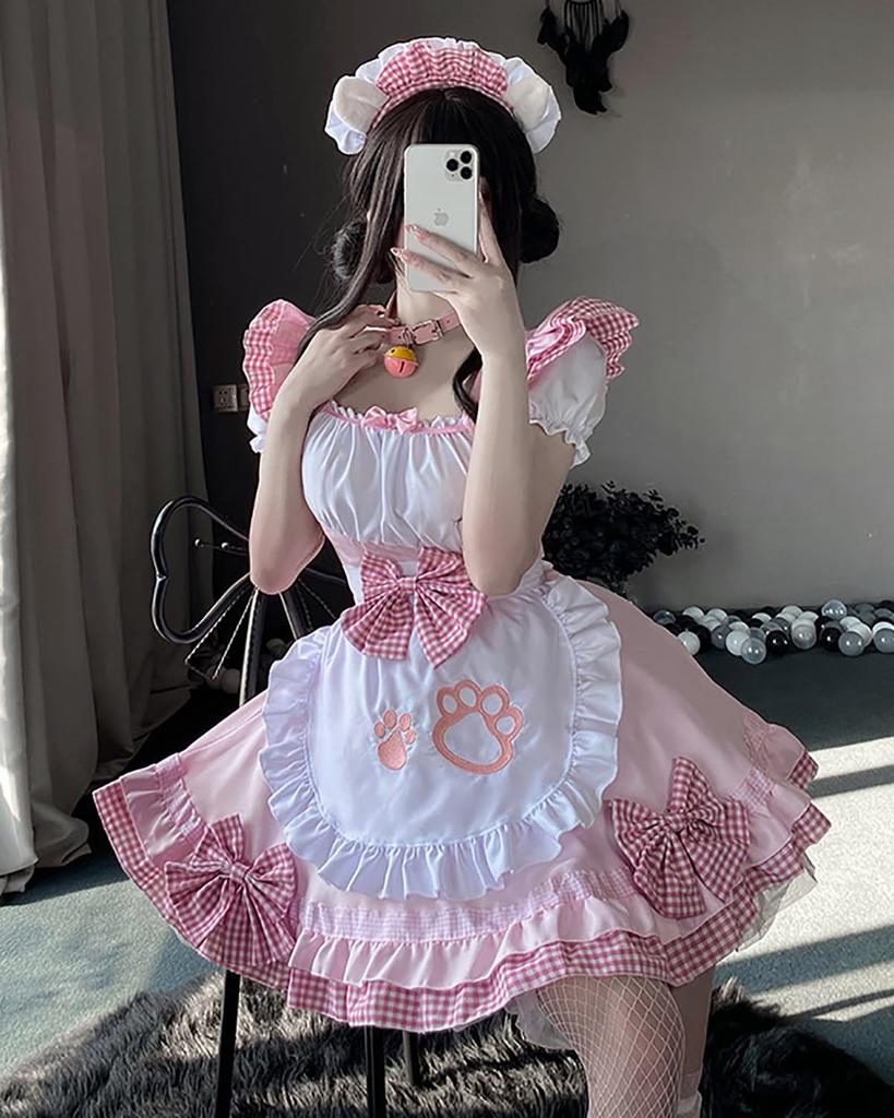 Sexy Cute Maid Cat Lolita Anime Idol Gothic Cosplay Maid Cafe Cute Sexy Cosplay Size [Excellent Quality] & Costume, Uniform, Dress, Lace, Costume,