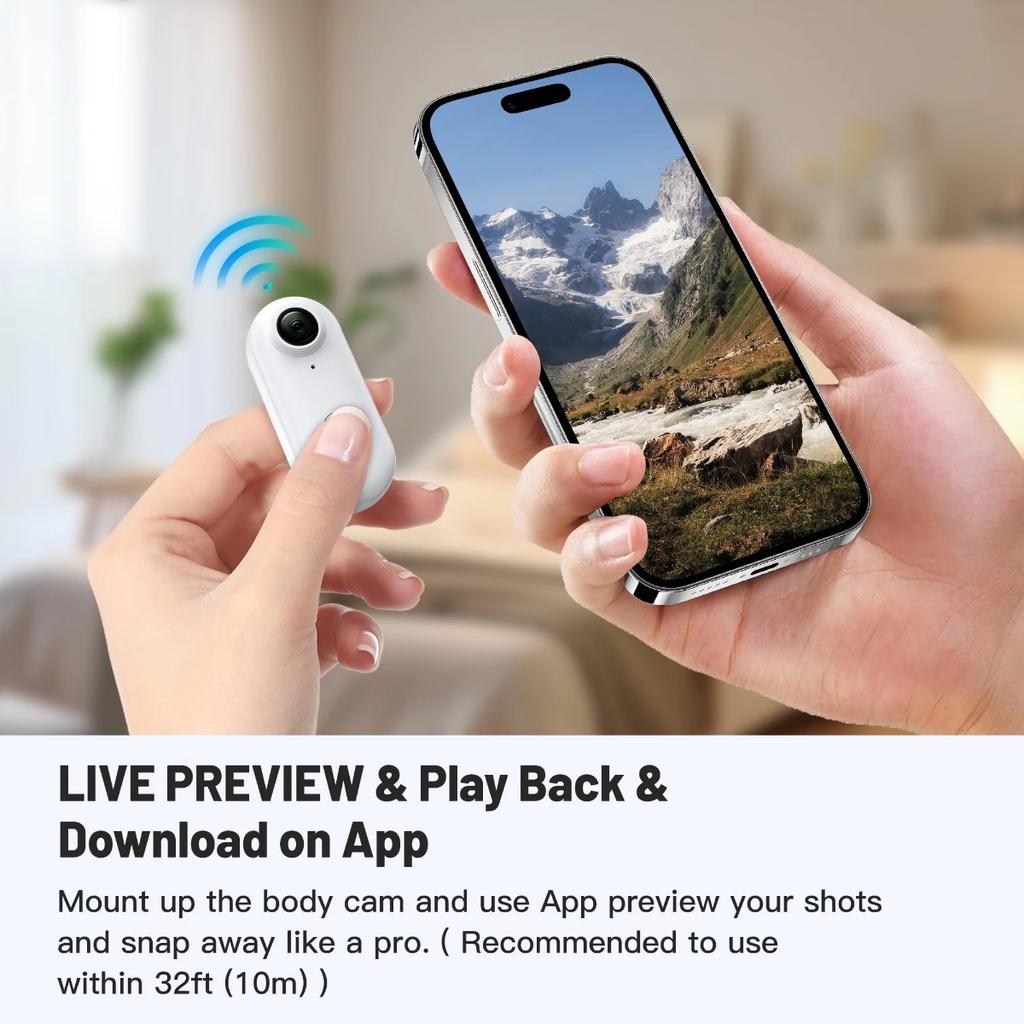 Thumb Action Camera, Tiny Size, Mount Anywhere, Small Body Camera with Spring Clip, Portable Vlogging, Hands-Free POV Recording Helmet Cam for Cycling