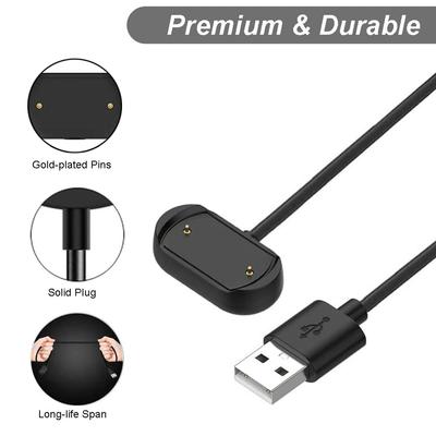 2 Pack for Amazfit GTR 4/GTR 3/GTS 4/GTS 3/T-Rex 2 USB Smart Watch Charger Replacement Charger Cable