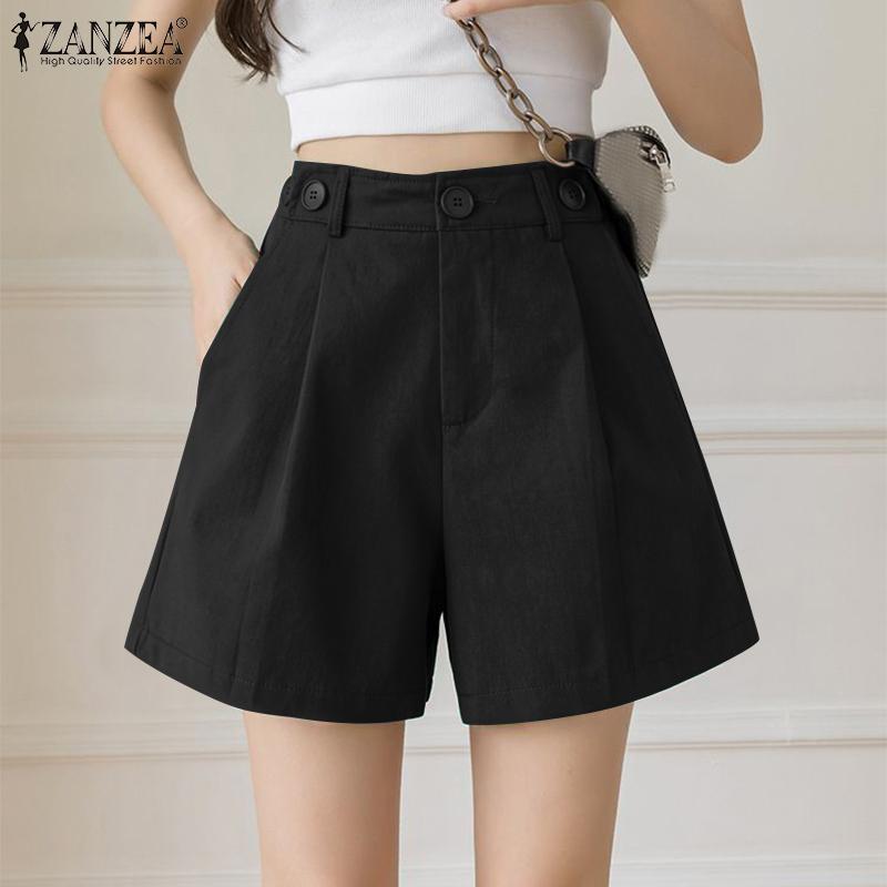 

ZANZEA Повседневные летние шорты со складками для женщин с высокой талией