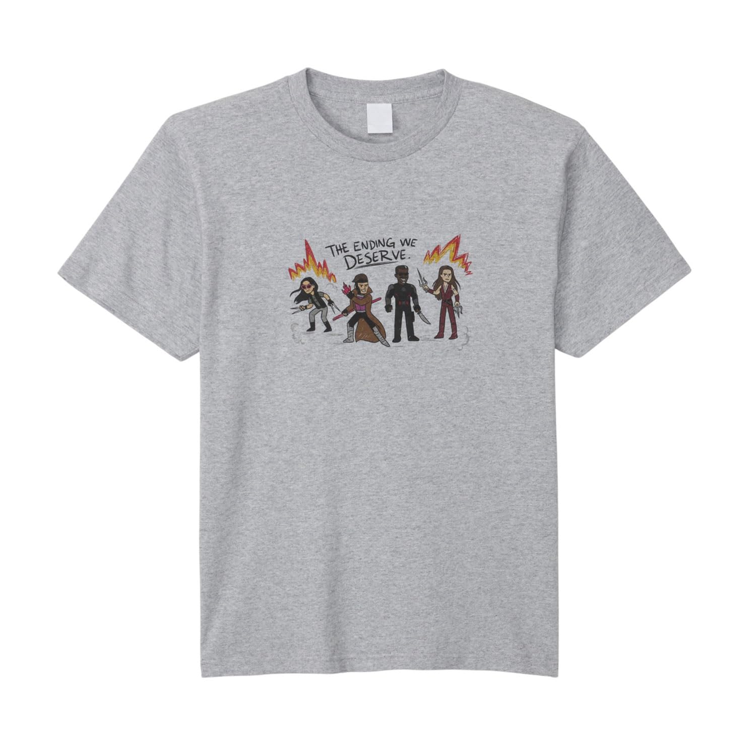

Small Planet Marvel Deadpool & Wolverine Short Sleeve T-Shirt, 4 People, Size L, Heather Gray