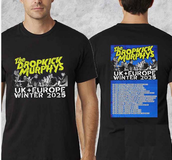 

Dropkick Murphys UK и Европа Зимний Тур 2025 Дата Подарок Фанату Футболка с Двумя Сторонами L