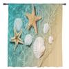 Beach Sea Starfish Shells Green Sheer Curtains for Living Room Decoration Window Curtains Kitchen Tulle Voile Organza Curtains