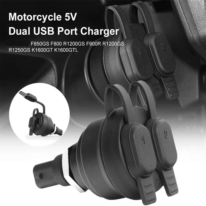 1 Piece Motorcycle Accessories Dual Usb Charger Socket For F900R/R1250Gs/R1200Gs/S1000Xr/K1600Gt/K1300S/F850Gs/F750Gs/F650Gs