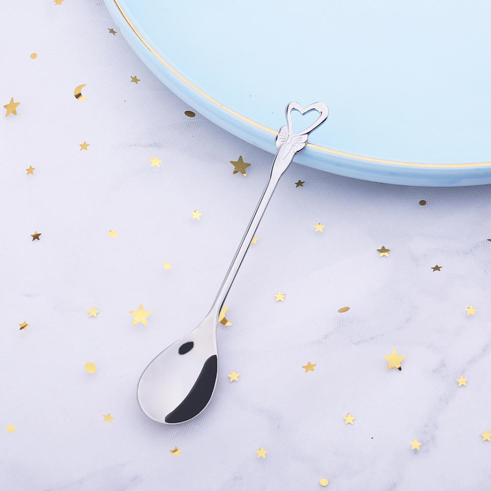 1PCS Teapoon Coffee Spoon Stainless Steel Spoon Stirring Flower Spoon Couple Spoon Christmas Gift