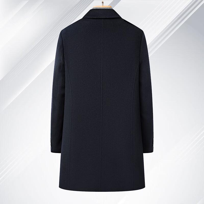 ROMON Men's Wool Blend Mid-Length Double-Faced Overcoat with Removable Down Liner