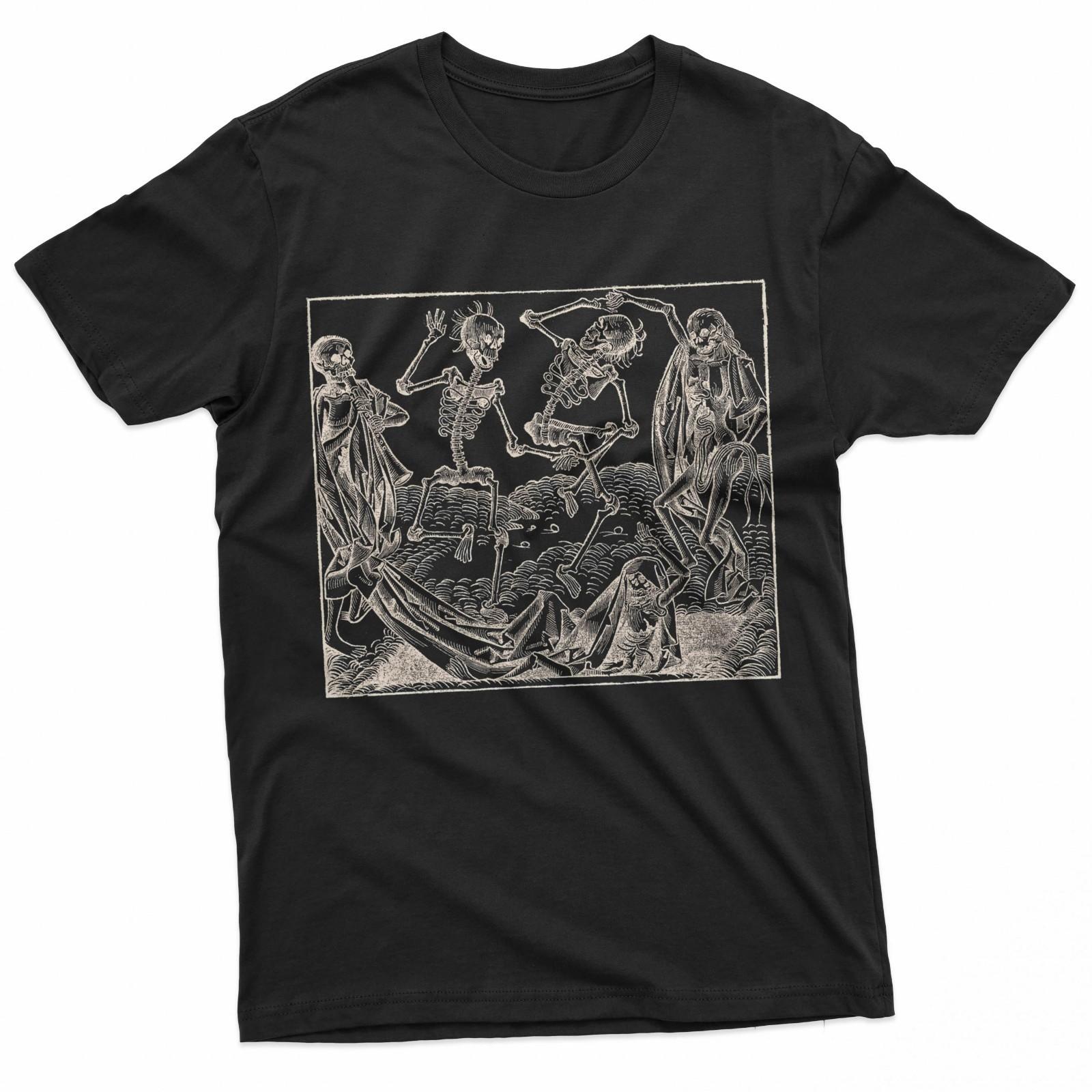 

Dance of Death Macabre Skeleton Gothic Fan T-Shirt 5XL різнокольоровий