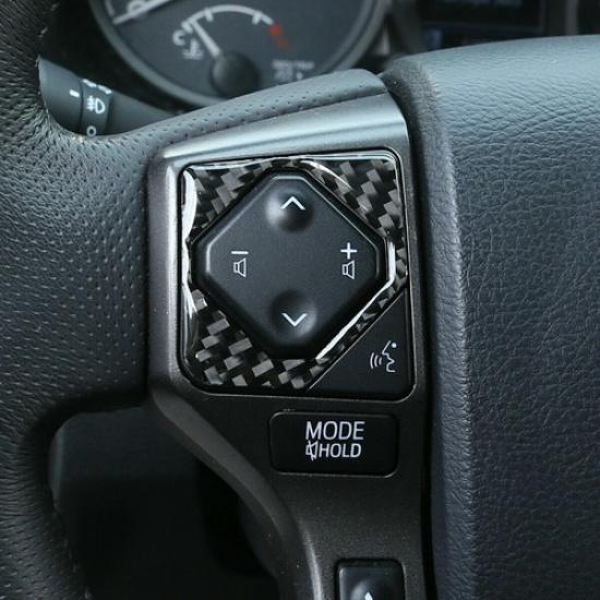 Real Carbon Fiber Steering Wheel Button Cover for Toyota Tacoma 2015-