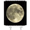 Full Moon Shower Curtain Mysterious Gray Planet Black Background Bathroom Decor Fabric Curtains with Hook 70Wx70H Inches