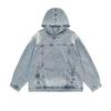 Women Spring and Autumn Loose Hooded Retro Denim Jacket Casual Pullover Sweatshirt