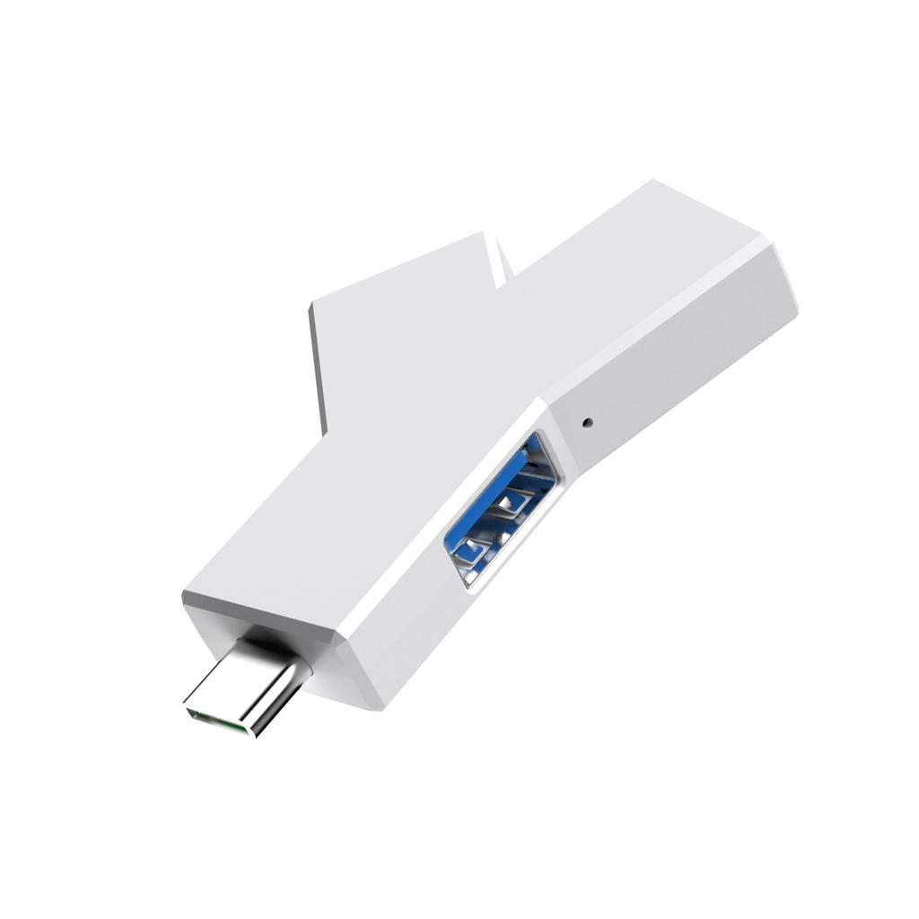 Mini Y-shaped Portable Type-c3.1 3-Port Splitter USB3.0 Inline 2.0HUB Extender Hub