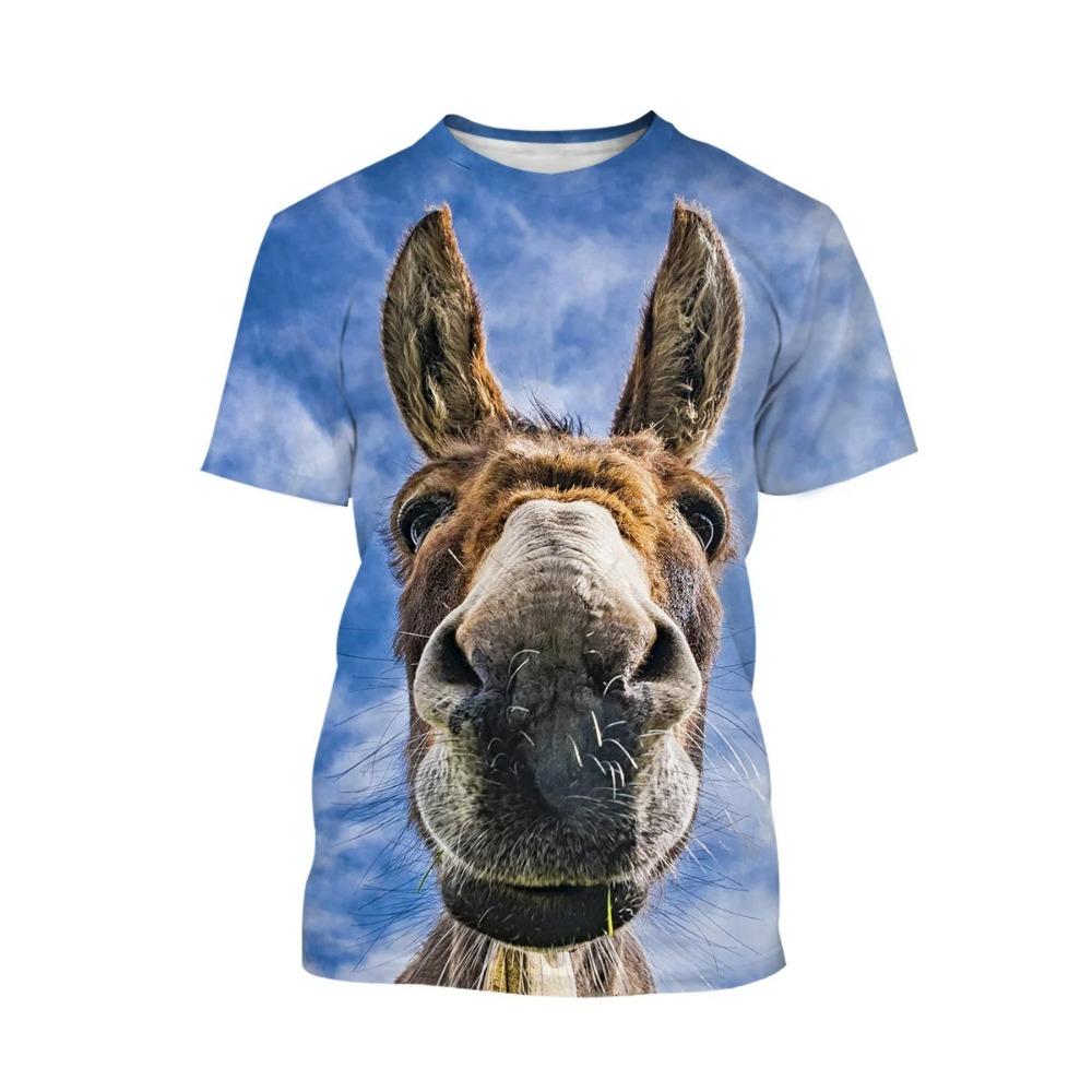 Vtipné tričká s oslom Zvieracia 3D potlač Pánske Dámske Streetwear Ležérne Tričká s krátkym rukávom Nadrozmerné Harajuku Detské Top Tričká Oblečenie