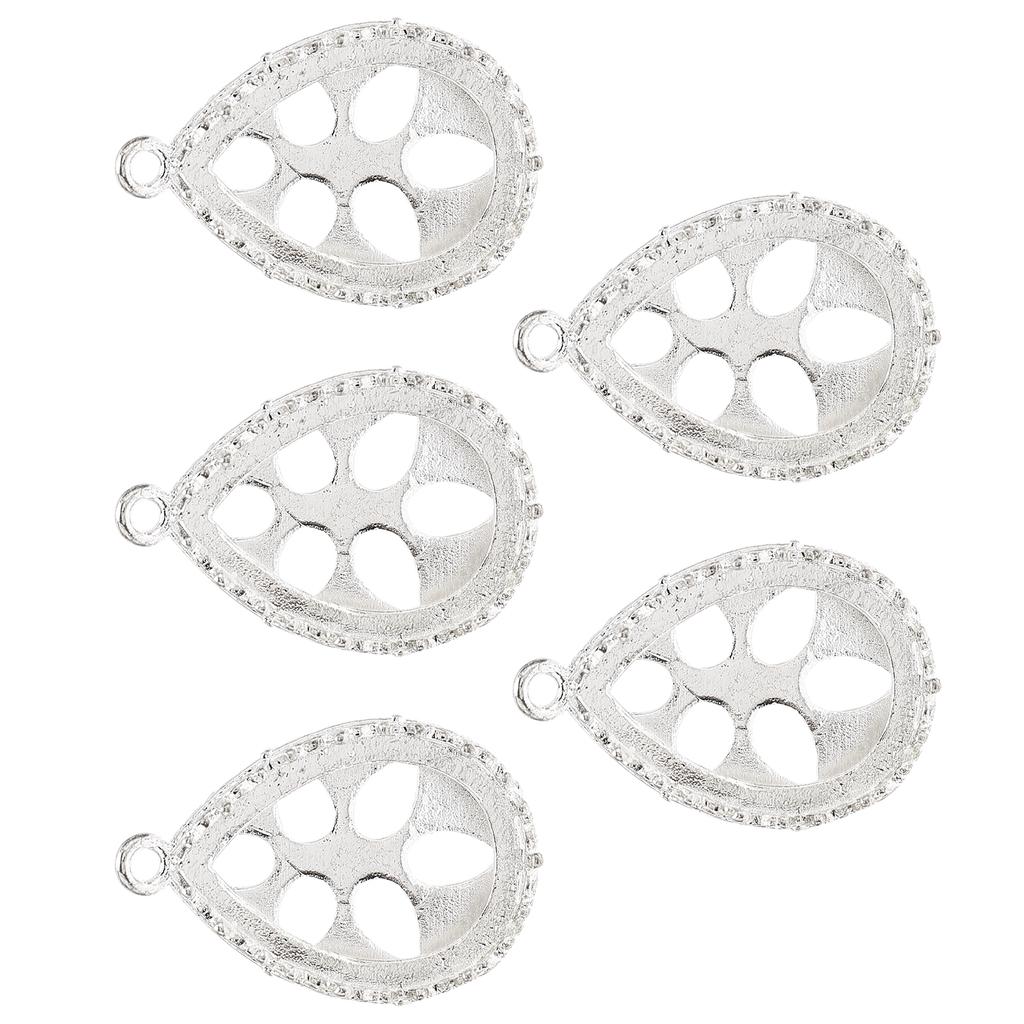 5 Pcs Alloy Pendant Base Jewelry Making Pendant Bezel Resin Molds Pendant Tray for DIY