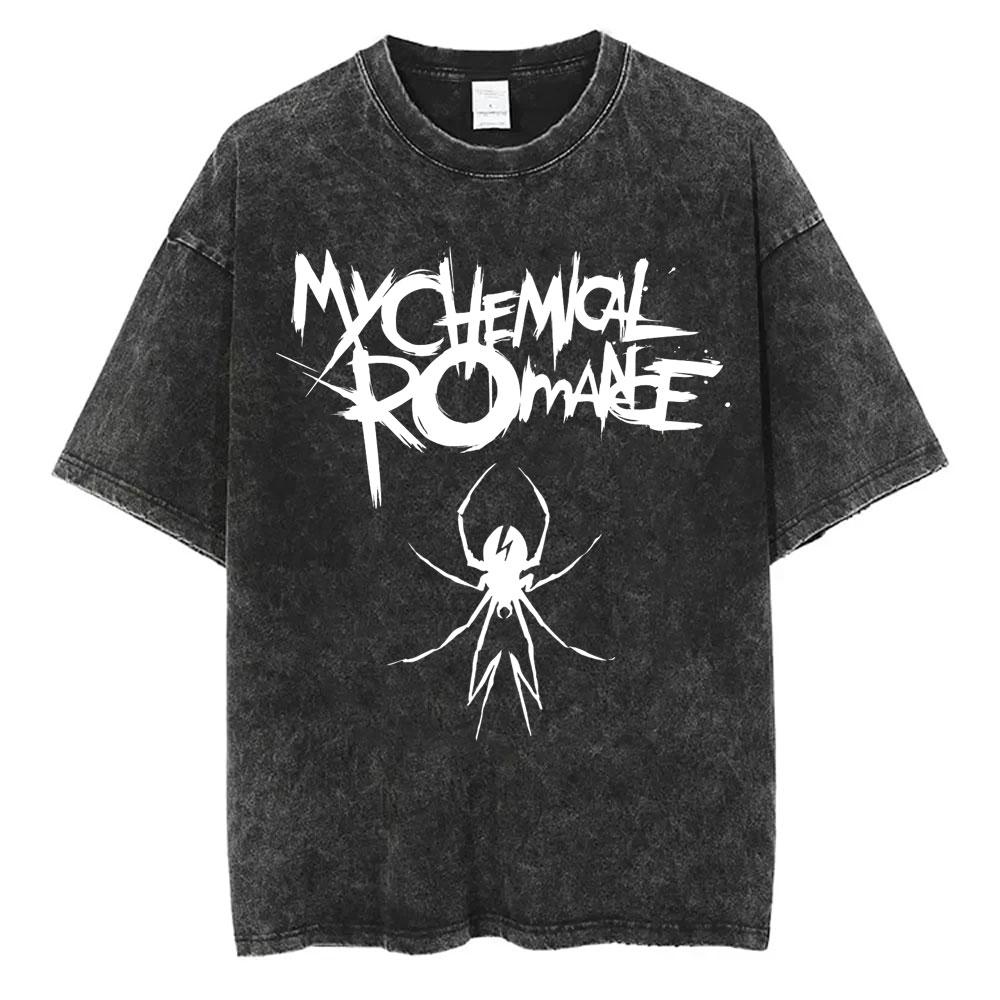 

Washed Vintage My Chemical Romance Three Cheers for Sweet Revenge Album Graphic T Shirts Men Women Retro Punk Emo Rock Tshirts S