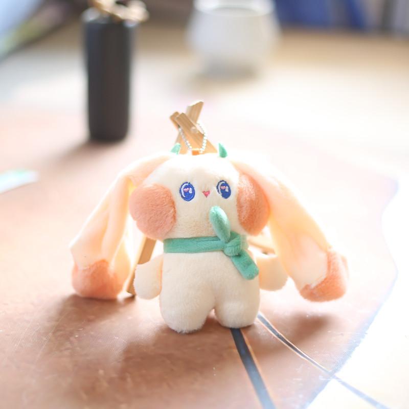 Cute Plush Bunny Keychain Adorable Soft Stuffed Animal For Backpacks And Bags
