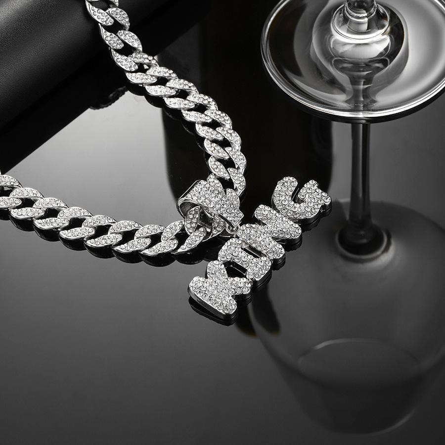 KING Letter Pendant Street Personalized Design Letter Cuban Chain Jewelry Jewelry