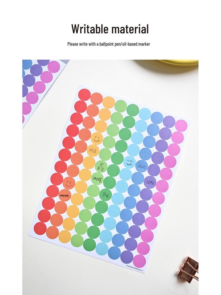 Colorful Self-Adhesive Numbered Dot Stickers for Kids - Round Index Labels for Kindergarten