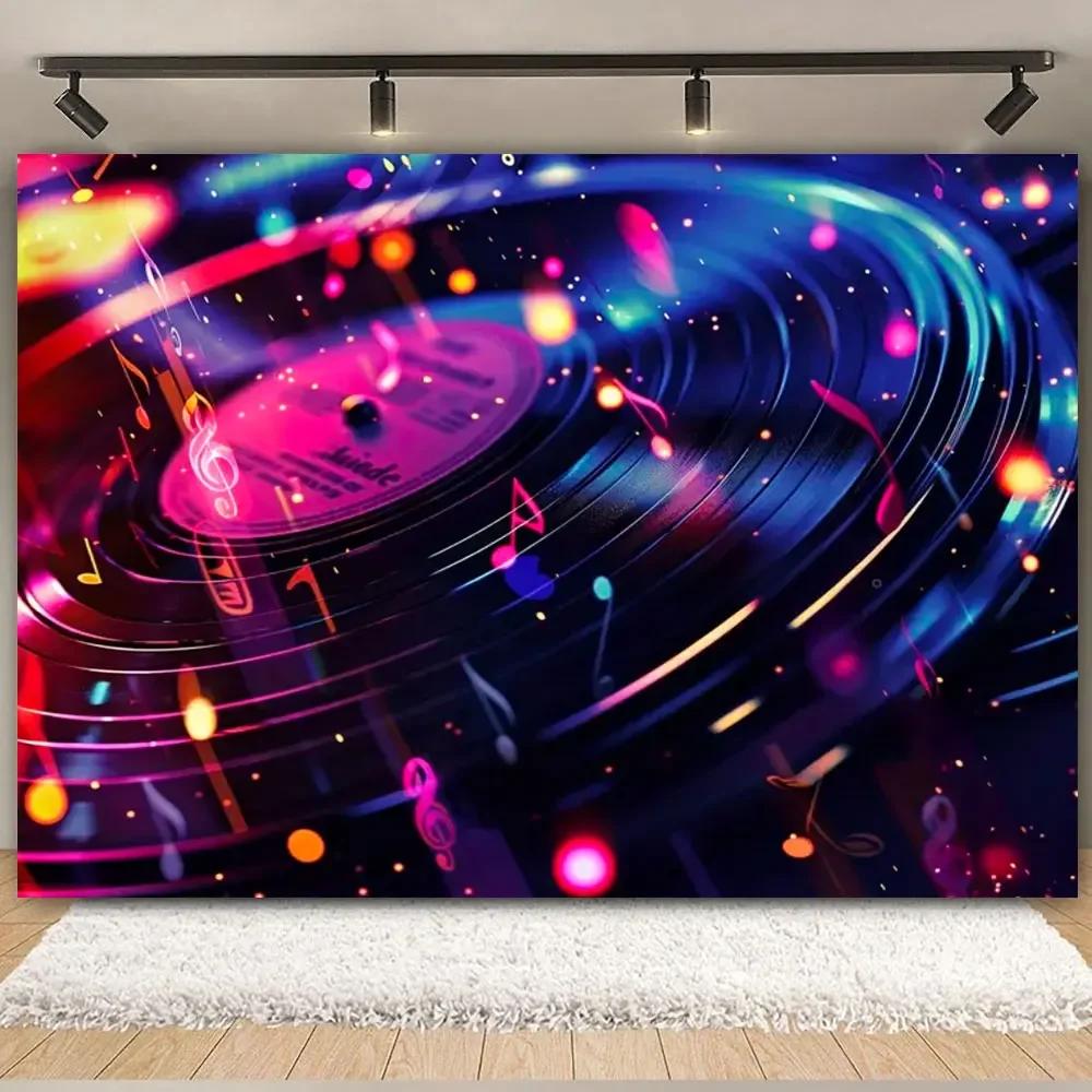 Disco Music Flash Stage Theme Party Photography Background, Adult Birthday Party, Home Decoration Photography Studio Background