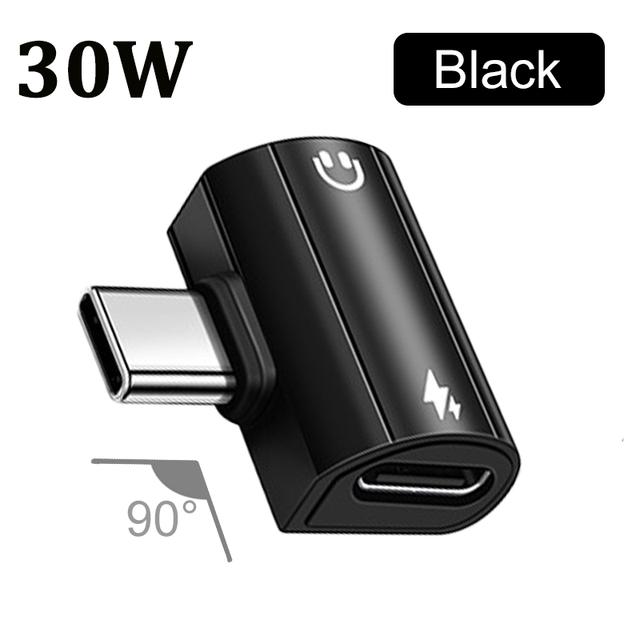 

USB Type C на 3,5 мм адаптер для наушников и зарядного устройства 30 Вт, разветвитель для быстрой зарядки с аудиоразъемом Aux для Samsung Galaxy S24 23 Ultra Black 30W