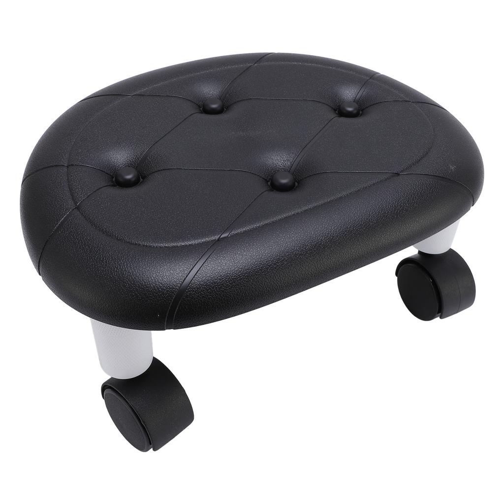 Low Rolling Stool with Wheels Ergonomic Heavy Duty Short Rolling Seat for Bedroom Living Room