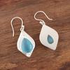 Blue Cat's Eye Gemstone 925 Sterling Silver Jewelry Fashionable Earrings 1.90" EE-35-43