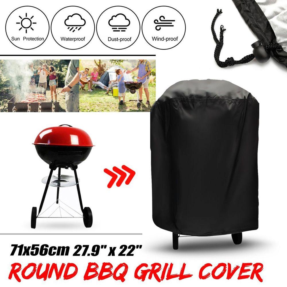 Round Waterproof Gas Barbecue Outdoor Charcoal BBQ Accessories BBQ Cover Protective Grill Protector