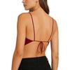 Women Sequin Tassel Bra Top Spaghetti Straps Lace Up Back Crop Camisole Belly Dance Clubwear