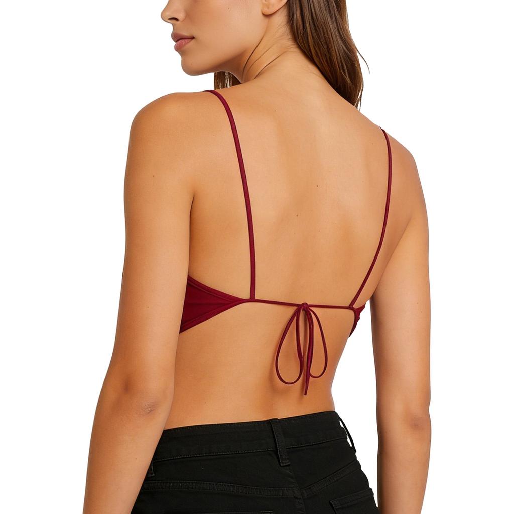Women Sequin Tassel Bra Top Spaghetti Straps Lace Up Back Crop Camisole Belly Dance Clubwear