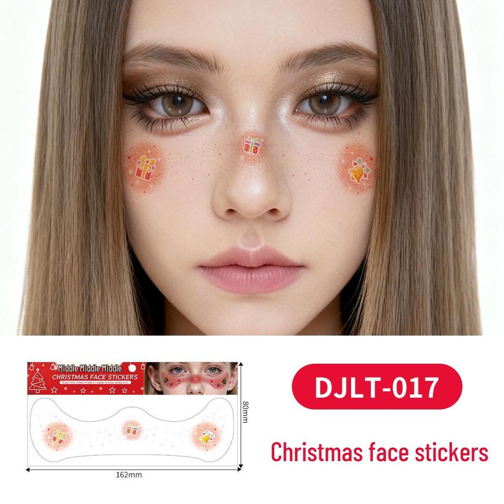 Christmas Tattoo Stickers: Easy-to-Remove Temporary Makeup Tattoos with Tree, Reindeer, and Snowflake Designs.
