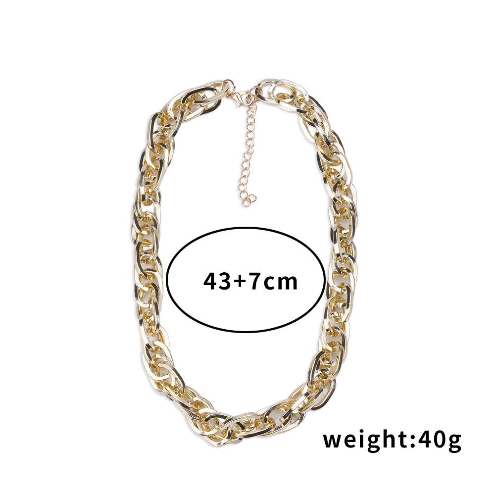 Exaggerated Personality Simple Multi-Layer Metal Chain Gold-Plated Necklace Punk Style Women'S Jewelry
