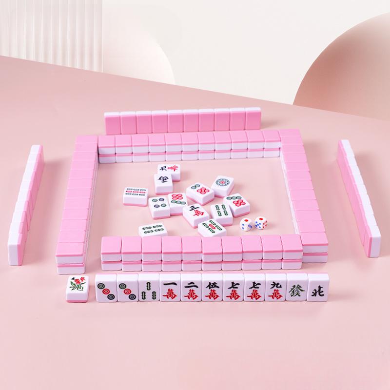 24/26/30mm Mini-Mahjong Brettspiel Tragbares Reiseset 144 Teile Chinesisches Mahjong Klassisches Traditionelles Chinesisches Familien-Tischspiel