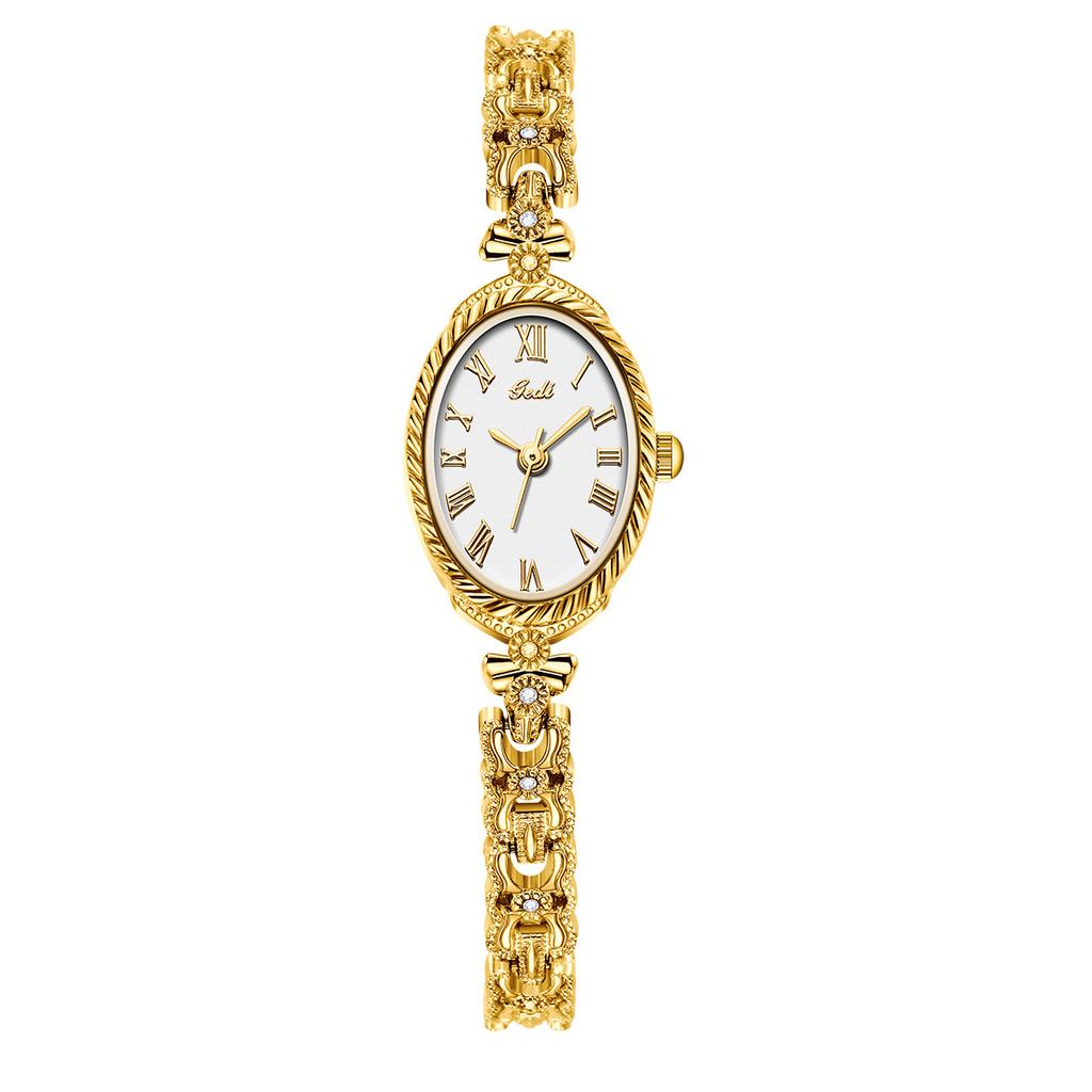 Gold Bracelet Dial, Fashionable And Exquisite Watch, Women'S High-Value Waterproof And Versatile Quartz Watch
