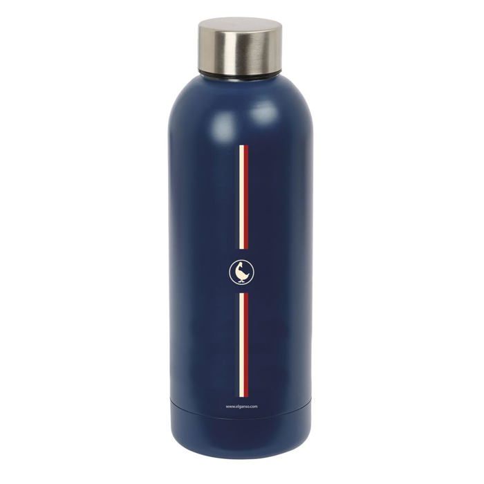 Bouteille isotherme en acier inoxydable - safta - 500 ml - Double isolation - 6h chaud - 12h froid - Bleu marine